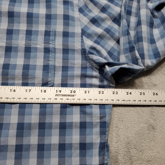 Urban Pipeline Long Sleeve Button Down Plaid Shirt 1 Pocket Blue Men Sz L - Picture 9 of 10